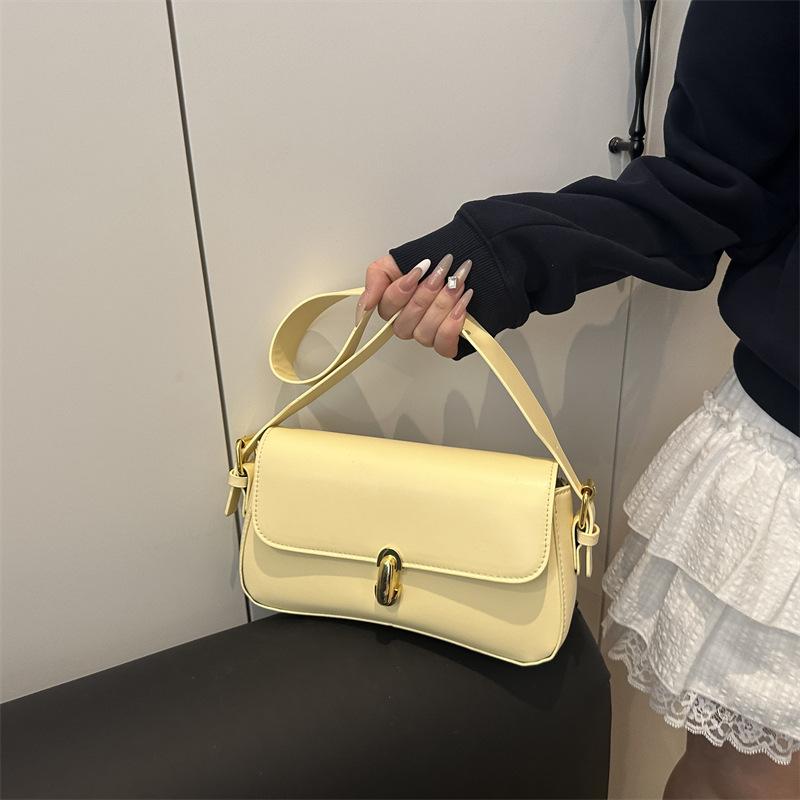 Solid Color Pu Women Underarm Shoulder Bag Casual Fashion Daily Commute Shopping Bag