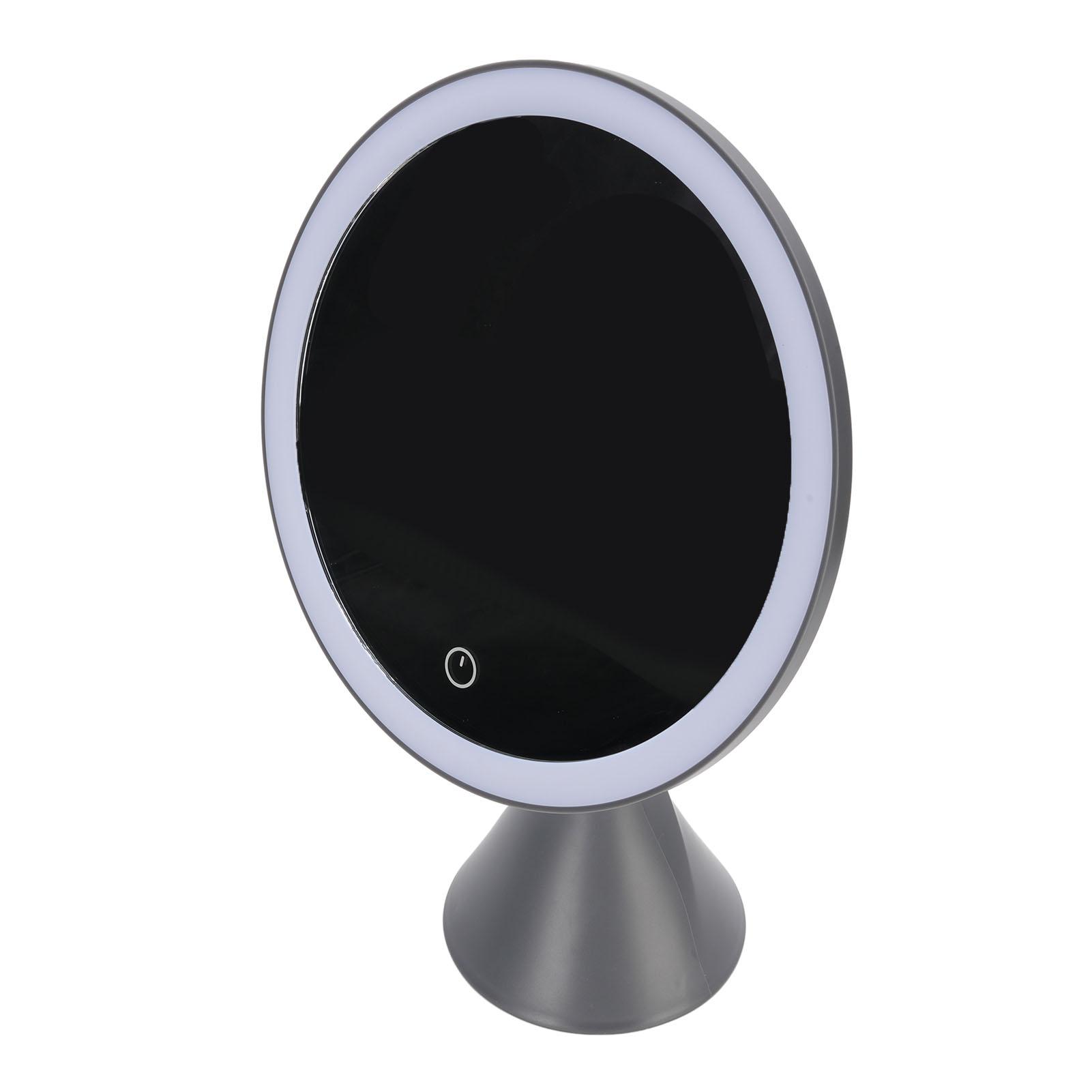 

Зеркало для макияжа с подсветкой 23 см, 3 цветовые температуры, бесступенчатая регулировка яркости, беспроводное светодиодное зеркало для туалетного столика