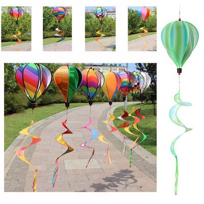 Giant Rainbow Hot Air Balloon Garden Wind Spinners Pinwheels Whirligigs Windmill Toys for Kids Yard Lawn Decoration 43.3inch