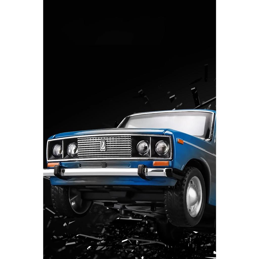 1/24 Russischer LADA 2106 Legierungsmodellauto Spielzeug Diecasts Metallguss Pull Back Musik Licht Auto Spielzeug für Kinder Fahrzeug