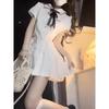 Sweet college dress women's summer gentle princess dress waist pleated short skirt