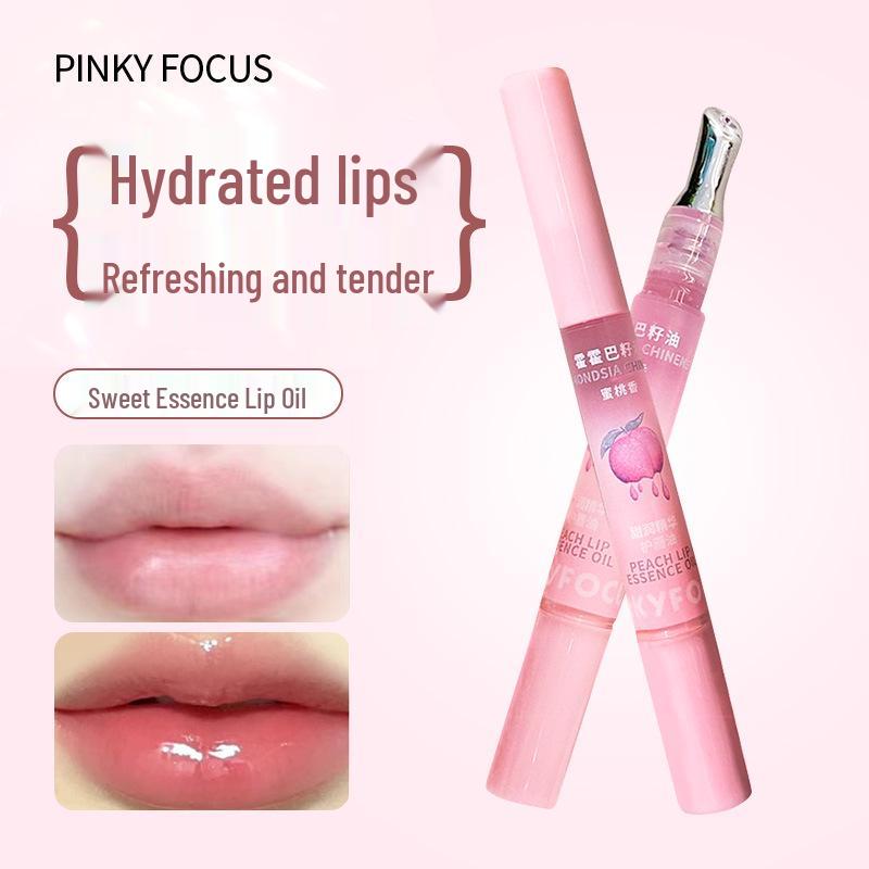 PinkyFocus Moisturizing Essence Lip Oil: Nourishes and Improves Dryness for Autumn/Winter Care.
