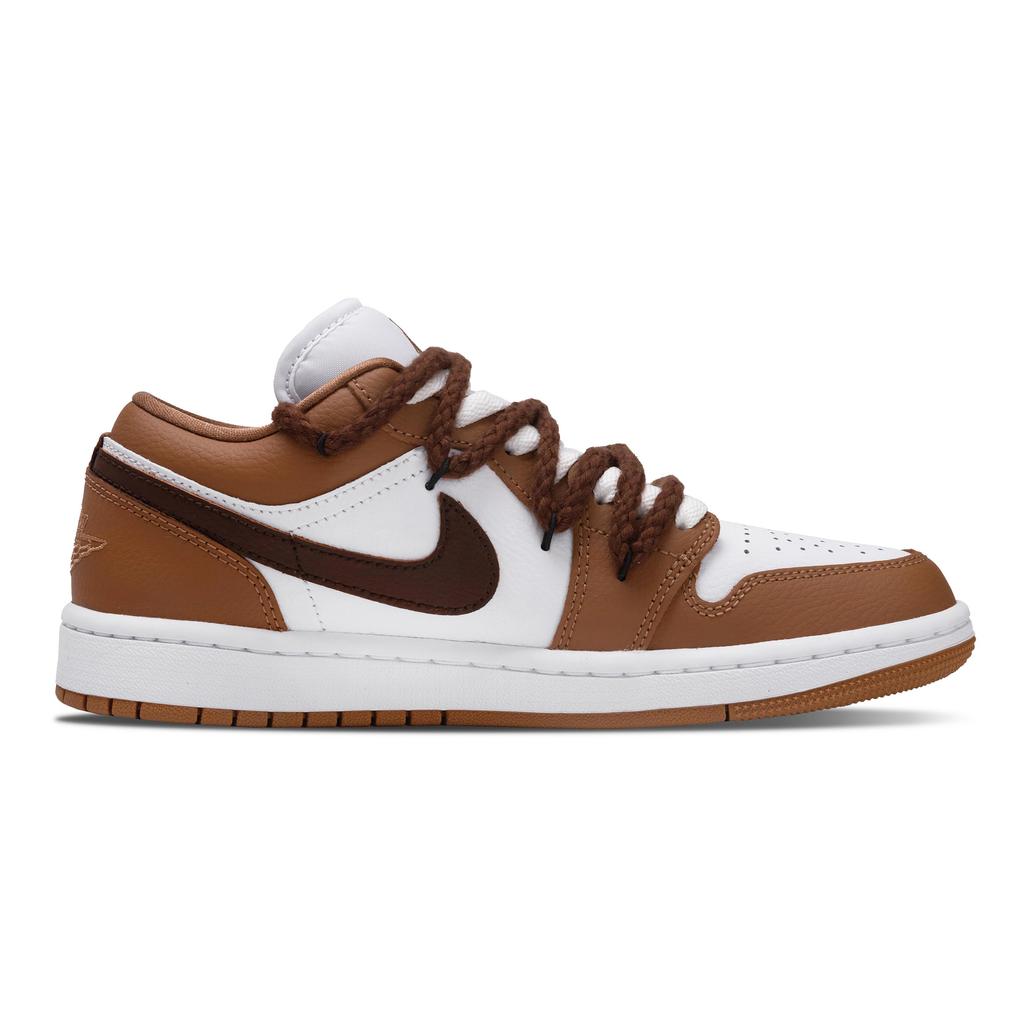 Jordan Air Jordan 1 Mocha Film Abrasion Resistant Low Top Vintage Basketball Shoes Unisex White Brown DC0774-202(Team864-)