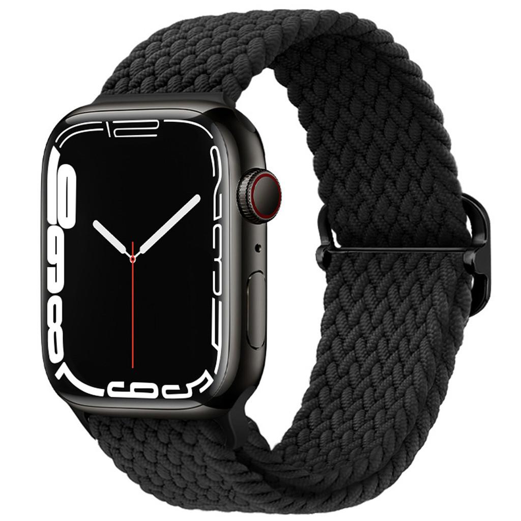 Braided Band for Apple Watch Ultra 3 2 49mm 11 10 42/46mm Nylon Elastic Belt Bracelet for 9 8 7 41mm/45mm 6 5 4 SE3 40/44mm