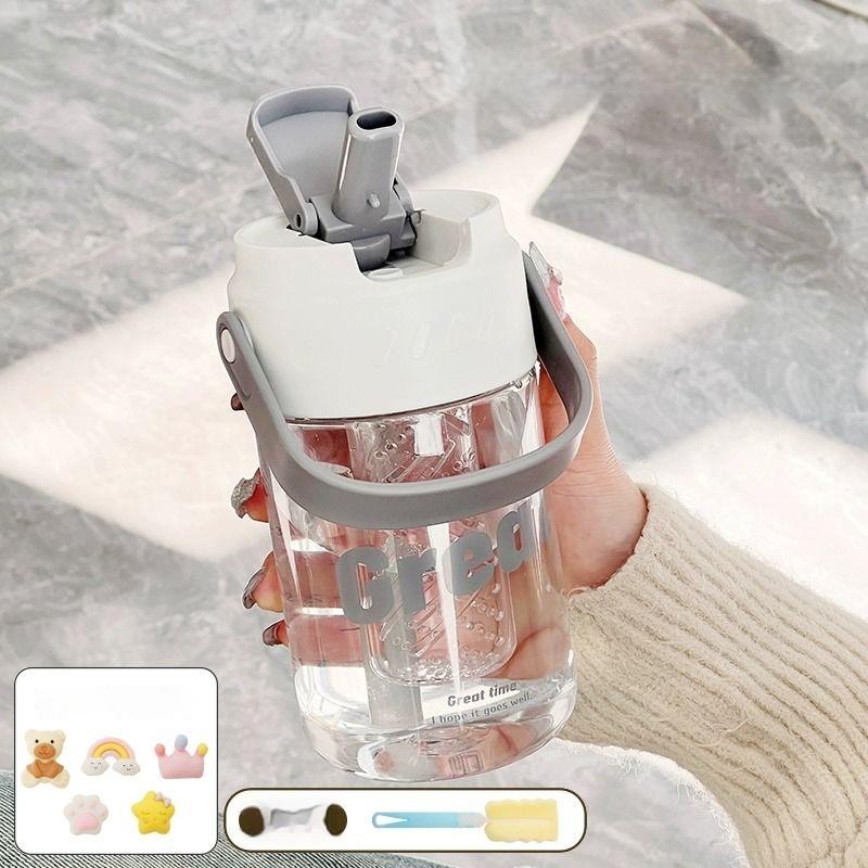 GIANXI Simple Student Water Cup Fitness Cup Straw Cup Plastic Cup Coffee Cup Outdoor Travel Portable Juice Cup Water Bottle