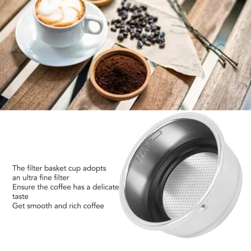 2-Piece 51mm Stainless Steel Portafilter Basket Coffee Filter, Bottomless Non-Pressurized Filter Basket, Fits DeLonghi Coffee 51mm Filter Basket Coffe