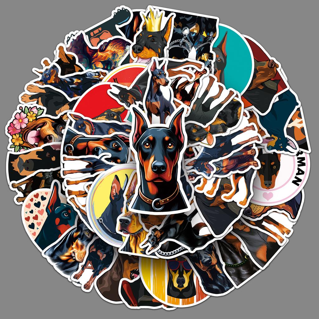 50 Doberman Dog Dog Stickers Personalized Cartoon Animal Dog Decoration Mobile Ticket Waterproof Stickers