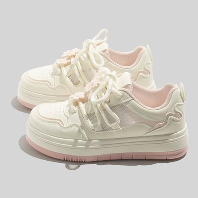 Spring and Summer New Platform Casual Shoes Mesh Breathable Single Shoes Student Board Shoes