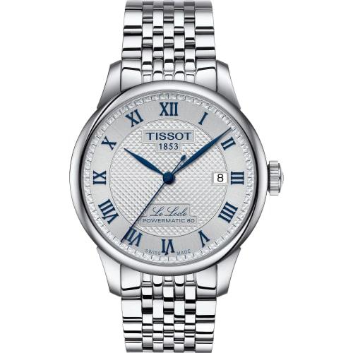 

TISSOT Le Locle Модель до 20-річчя, 39,3 мм, Сріблястий циферблат, Браслет/Шкіряний ремінець