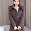 Winter Women's Thick And Warm Mid To Long Hooded Cotton Jacket M-3XL