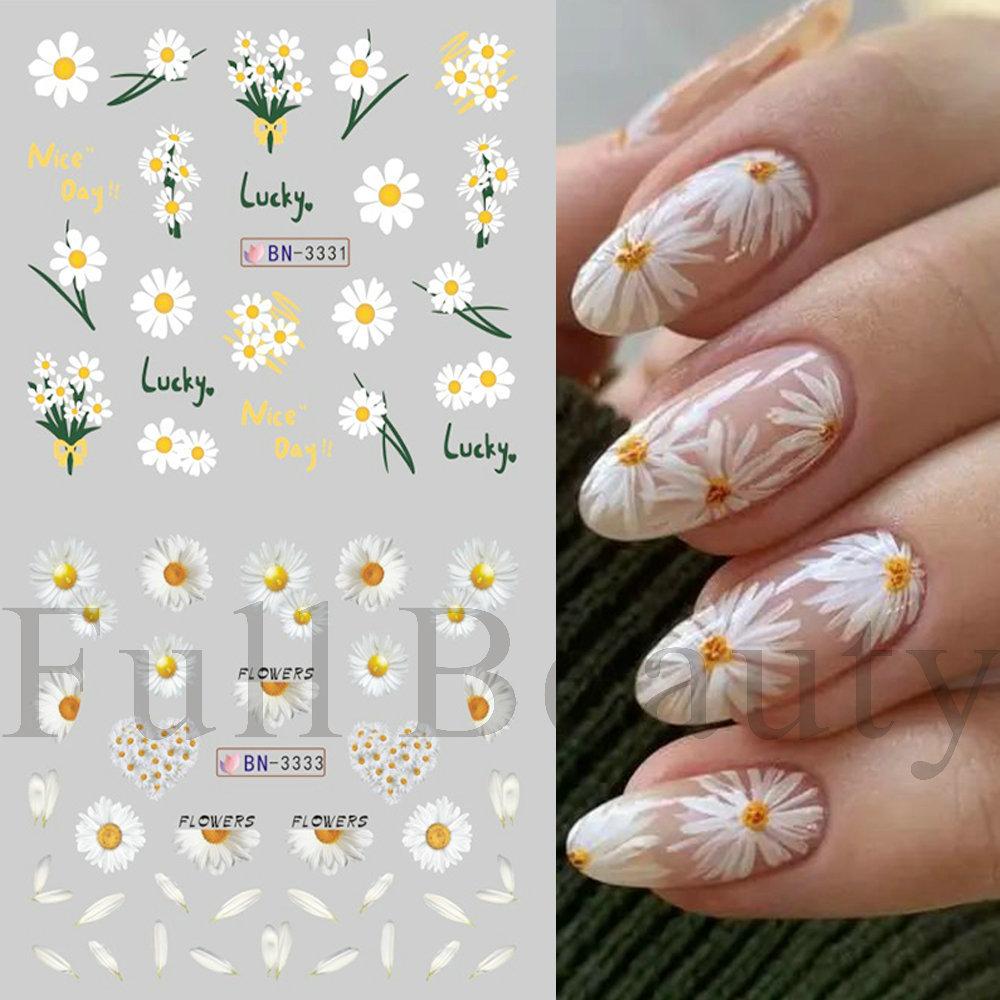 Nail Art Sticker, Spring And Summer Flower And Grass Series, Zou Ju Flower Watermark Nail Sticker