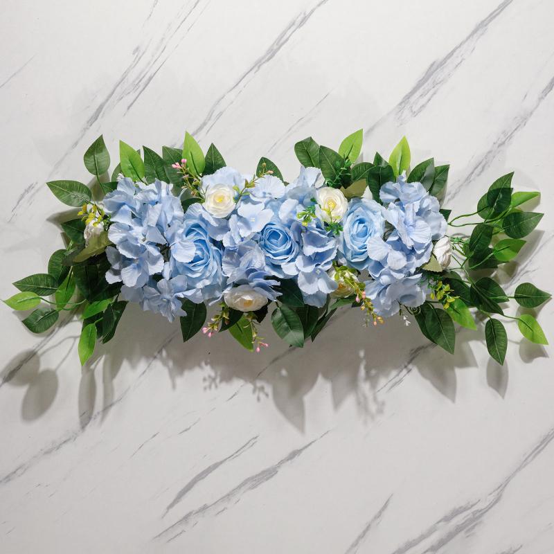 

New welcome flower artificial flower artificial flower rose row wedding chair back table flower bar mirror front flower door wed синий