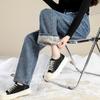 Women's High Rise Fleece Lined Straight Leg Wide Leg Denim Jeans Warm Winter Casual Trousers