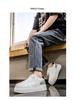 Summer Men's Breathable White Trendy Height-Enhancing Sneakers: Versatile, Thick-Soled Casual Skate Shoes