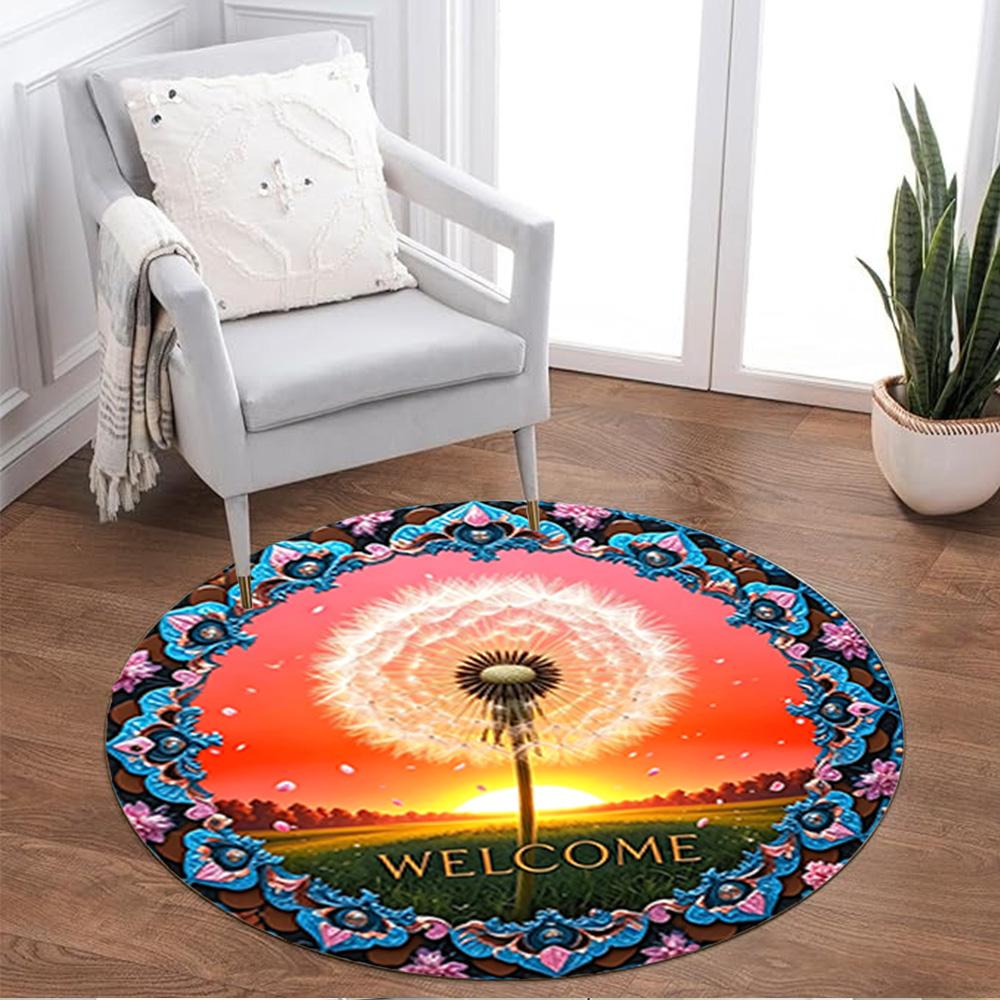 1pc home carpet dandelion design non slip office decor gift living room bedroom