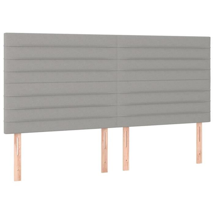 VidaXL Têtes de lit 4 pcs Gris clair 100x5x78-88 cm Tissu3116494