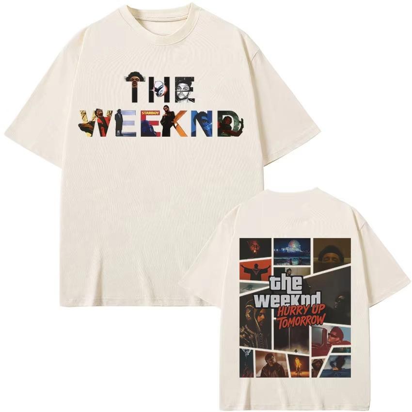 Trendy The Weeknd Hurry Up Tomorrow Double Sided Print Graphic 2026 Spring Summer Men Women Short Sleeve Top Gothic Hot Sale