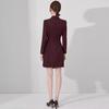 Spring & Autumn Professional Red Pleated Tie-Waist Mid-Length Women's Dress