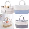 Baby Diaper Storage Basket With Removable Dividers And Cotton Rope For Nursery Organization