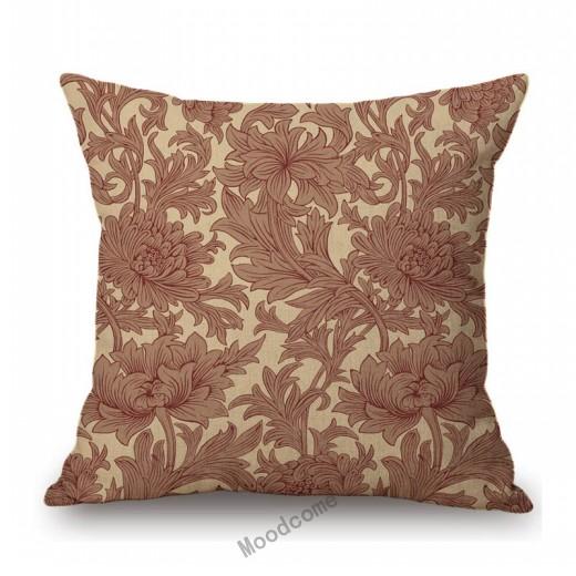 Uk William Morris Chrysanthemum Pattern Classic Floral Design Elegant Sofa Decorative Cotton Linen Pillow Case Cushion Cover
