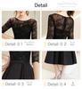 EightSTAR Dress Wedding Suitable for Parties and Size Black Women's Dress, Flared, A-Line, Sleeveless, Midi-Length, Knee-Length, See-Through,