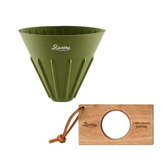 

RIVERS Coffee Dripper Cave Reversible Olive Coffee Dripper Holder Pound 3 & оливковый