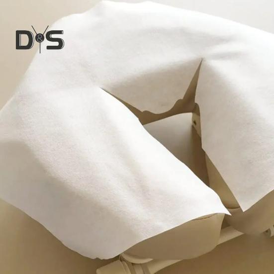 100Pcs Face Cradle Cover Disposable Massage Headrest Non-woven Cover Soft Portable Massage Table Chair SPA Bed Face Rest U-shaped Cover