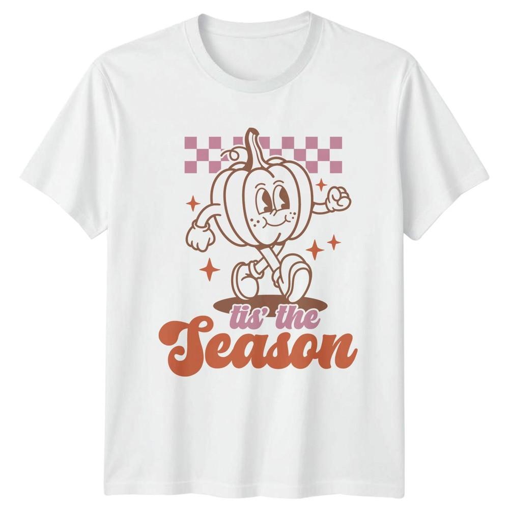 Tis The Season TShirt Groovy Pumpkin Halloween Autumn Gift For Him And Her S
