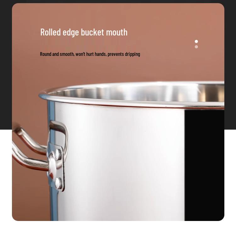 Large Capacity Stainless Steel Induction Soup Pot with Lid