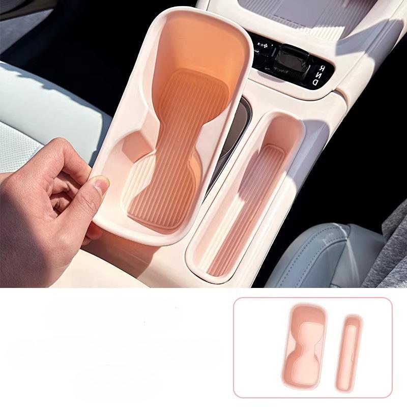 Pour Geely EX2 / Proton EMA S 5 2026 : Boîte de rangement en silicone pour porte-gobelet, organiseur de console centrale, plateau antidérapant pour p