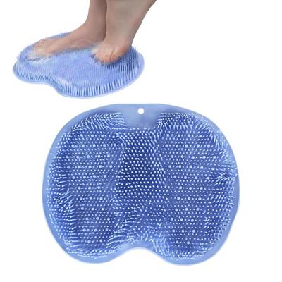 Silicone Rub Back Brush Bathroom Non-slip Wash Foot Pad Massage Shower Mat with Sucker Bath Massage Foot Exfoliating Brush Pad