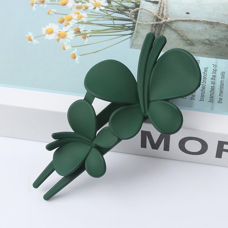 Frosted Double Butterfly Duckbill Hair Clip for Elegant Updo