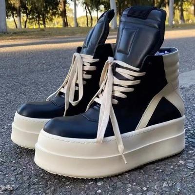 Mode Damen Schuhe 2024 Schnürstiefel Damen Mode Farbabstimmung Freizeitstiefel Damen Heißer Verkauf Übergröße Plateauschuhe für Damen