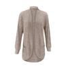Women Ladies Solid Color Long Sleeve Length Cardigan Sweater Coat Top