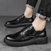 Outdoor Lace Up Wear Resistant Soft Bottom Oxford Shoes Work Shoes Leather Fashion Thick Soled Round Toe Casual Walking Shoes