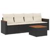 VidaXL Salon de Jardin avec Coussins 5 pcs, Canapés de Terrasse, Ensemble de Meubles de Patio, Mobilier d'Extérieur, Noir 3258178