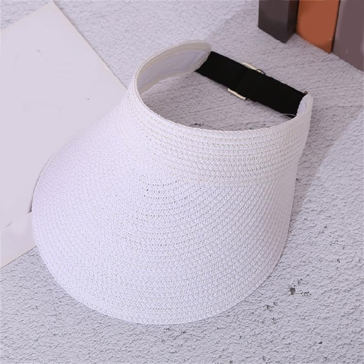 Adjustable Straw Edge Hat With Empty Top Sun Protection Lightweight Travel Hat For Hiking Running