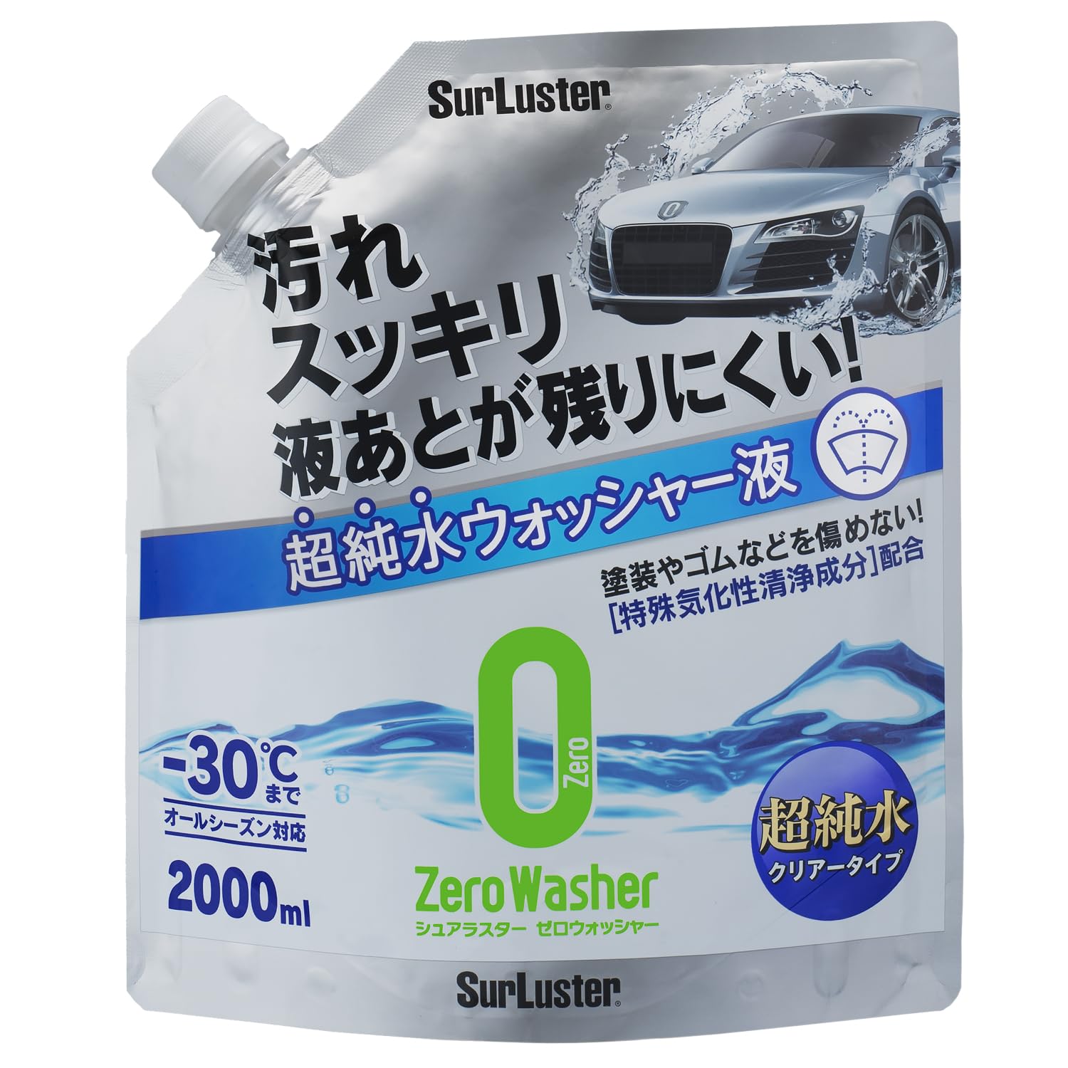 

SurLuster Zero Washer Water Clear Straight Windshield and Window Cleaning Weakly Suitable for Temperatures Down to [Ultra-Pure Type] Type, Fluid,