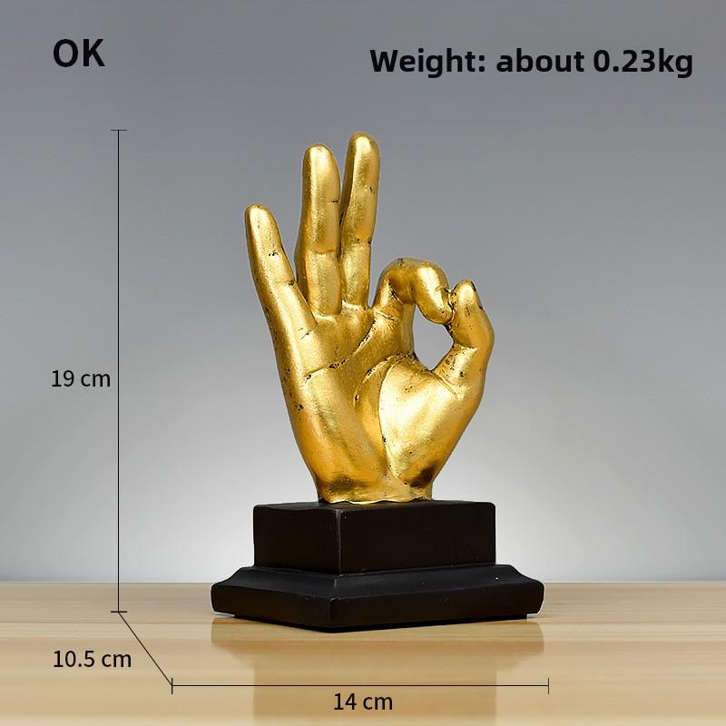 Retro like Victory Gesture Finger Model Resin Figurine for Office Wine Cabinet and TV Cabinet Decoration The OK gesture