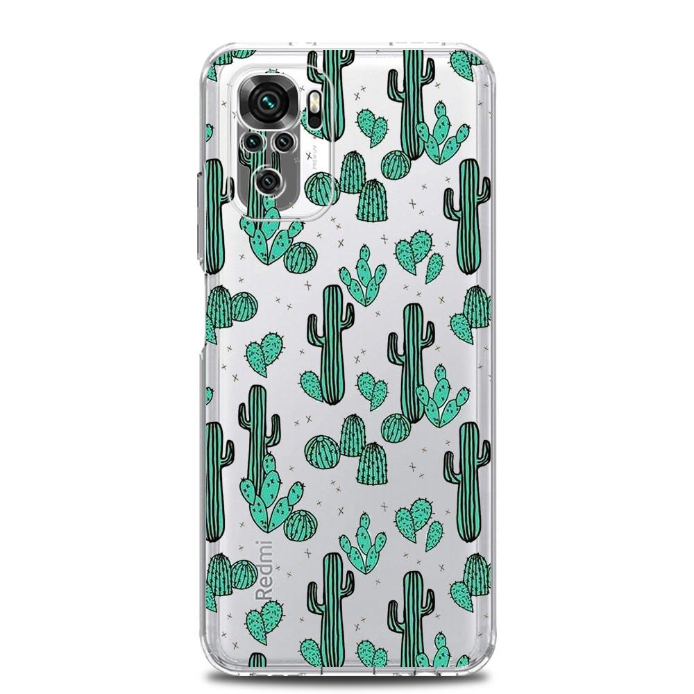 Cute Green Cactus Botany New Square Clear Phone Case For Xiaomi Redmi Note 12 11 9S 9 8 10 Pro+ 7 8T 9C 9A 8A K40 Gaming Cover