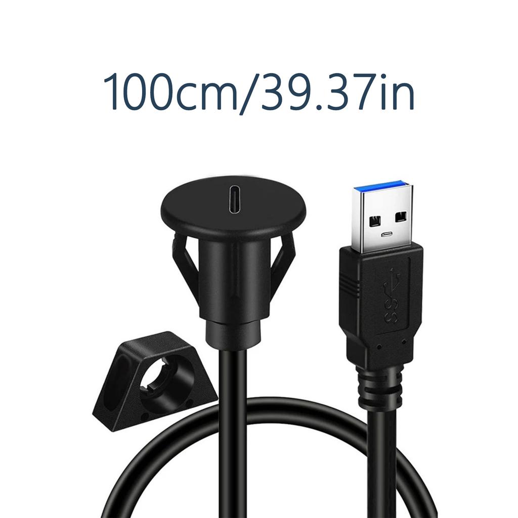 Highly Speed USB C 3.0 Extension Cable USB3.0 Car Dashboards Flush Mount Extension Cable for Car Dashboards,Vehicles