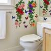 Greenery Flowers Leaves Bathroom Home Background Beautification Decoration Stickers