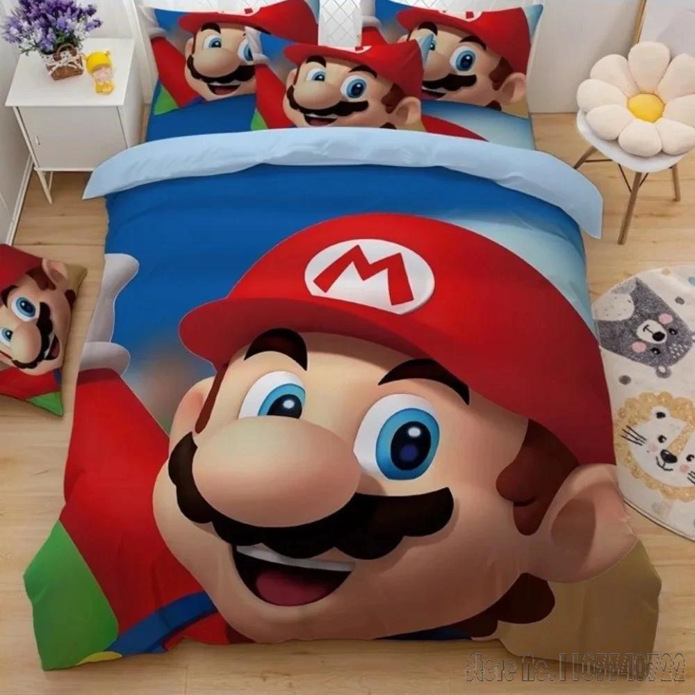 Anime Tecknad Serie Super Mario Bros Barns Sängkläder Set Baby Påslakan Set Sängkläder Tvilling Enkel King Barn Vuxen Gåva