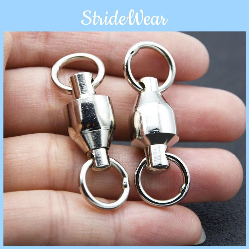 Premium Quality 50pcs Ball Bearing Swivels Double Round Split Rings For Fishing Tackle