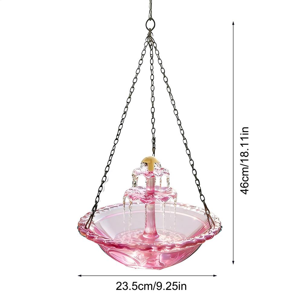

Solar Cascading Bird Bath Fountain Decorative Outdoor Water Fountain Birdbath Backyard Birdbath Attracts Wild Birds For Backyard розовый