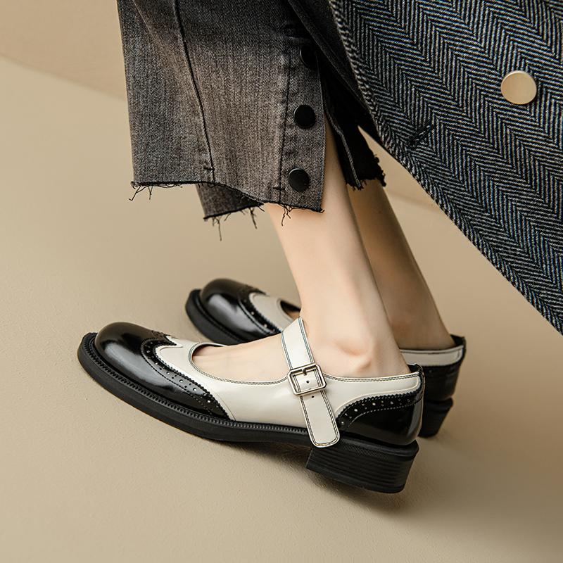 

Мода 2025 Оксфорды Женские Туфли-лодочки Женская Обувь Весенние Лоферы Летние Броги Повседневная Женская Обувь Ретро Смешанные Цвета 35