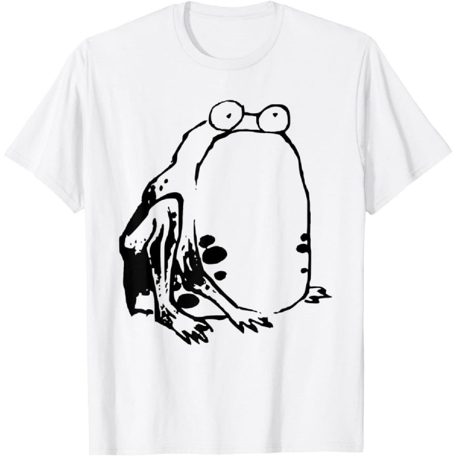 PiWine Grumpy Frog Japanese Art Funny Card Meme Halloween Men T-Shirt XXXXXL белый