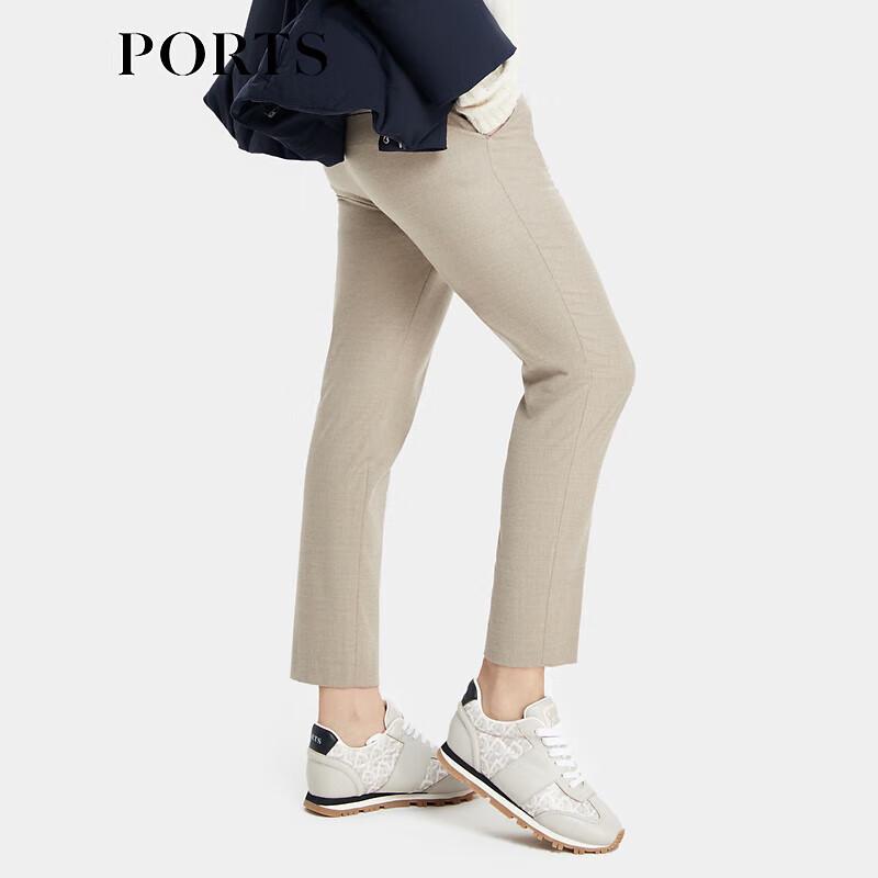 PORTS Women's Oatmeal Grey Skinny Trousers