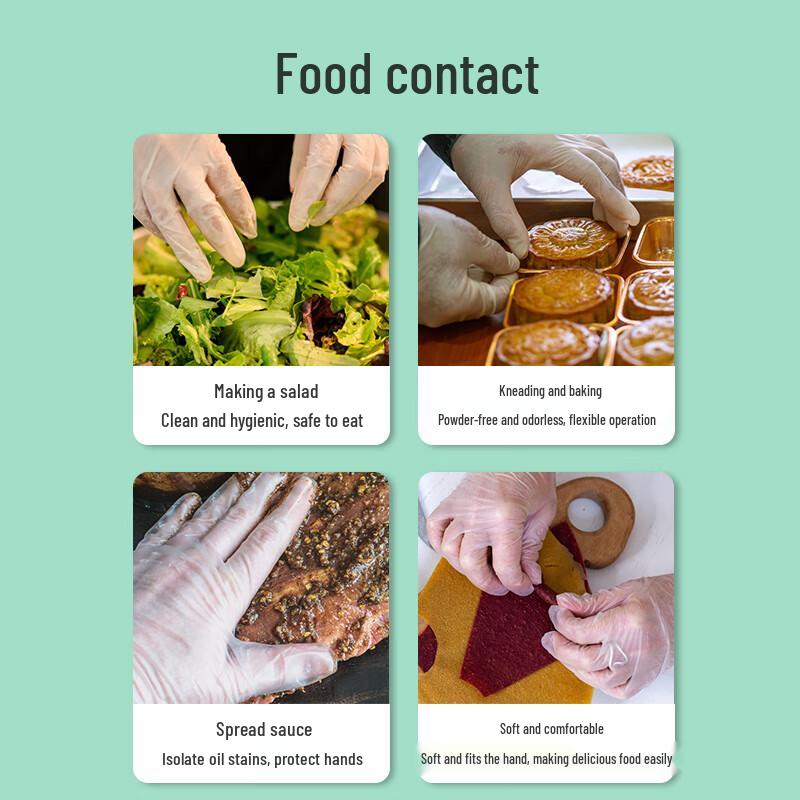 WOLSGIN 12-Inch Extended Disposable Food-Grade PVC Gloves