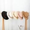 Casual Flat Top Straw Hat for Women, Summer Wide Brim Beach Hat, Adjustable Buckle Sun Cap, Breathable & Foldable for Outdoor